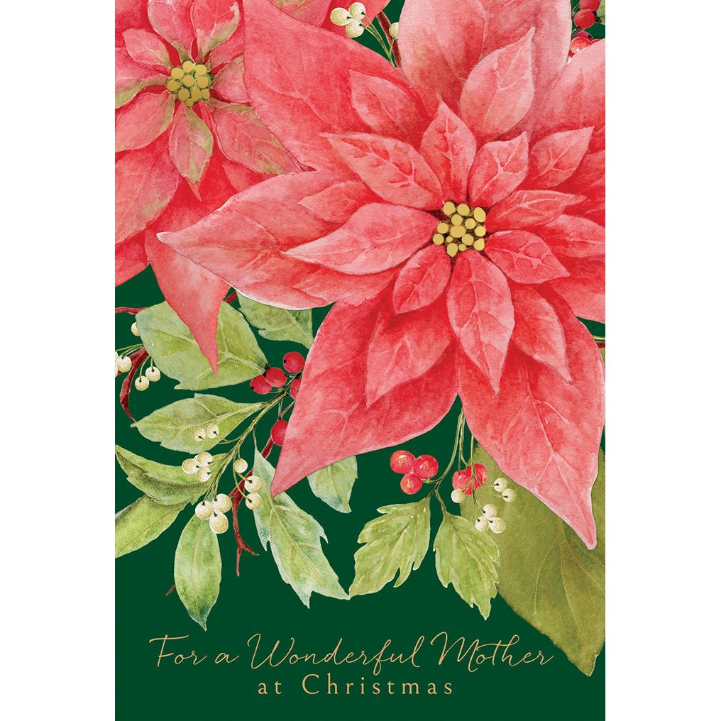 Bold Poinsettias Christmas Card Mother